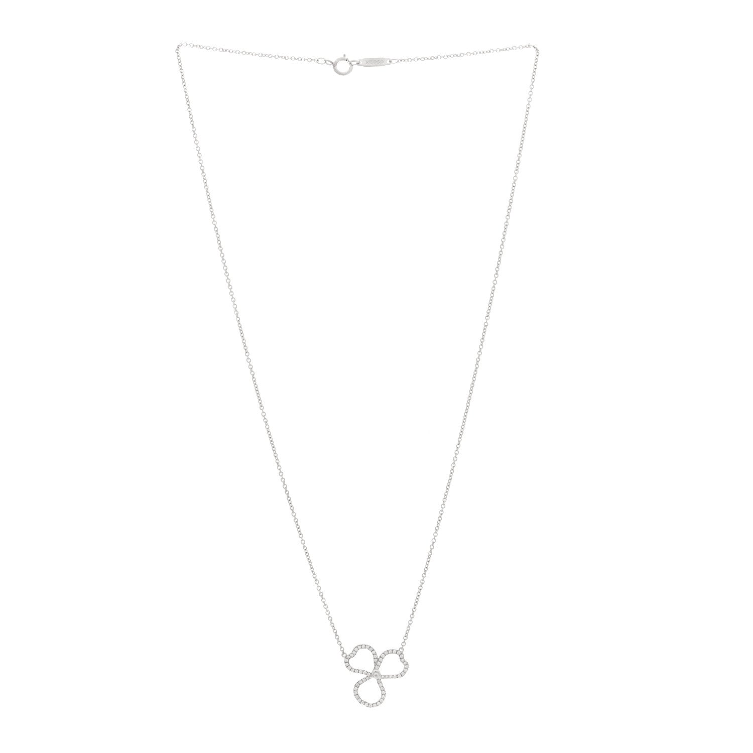 Tiffany Platinum Diamond Small Paper Flowers Pendant Necklace 2 of 4