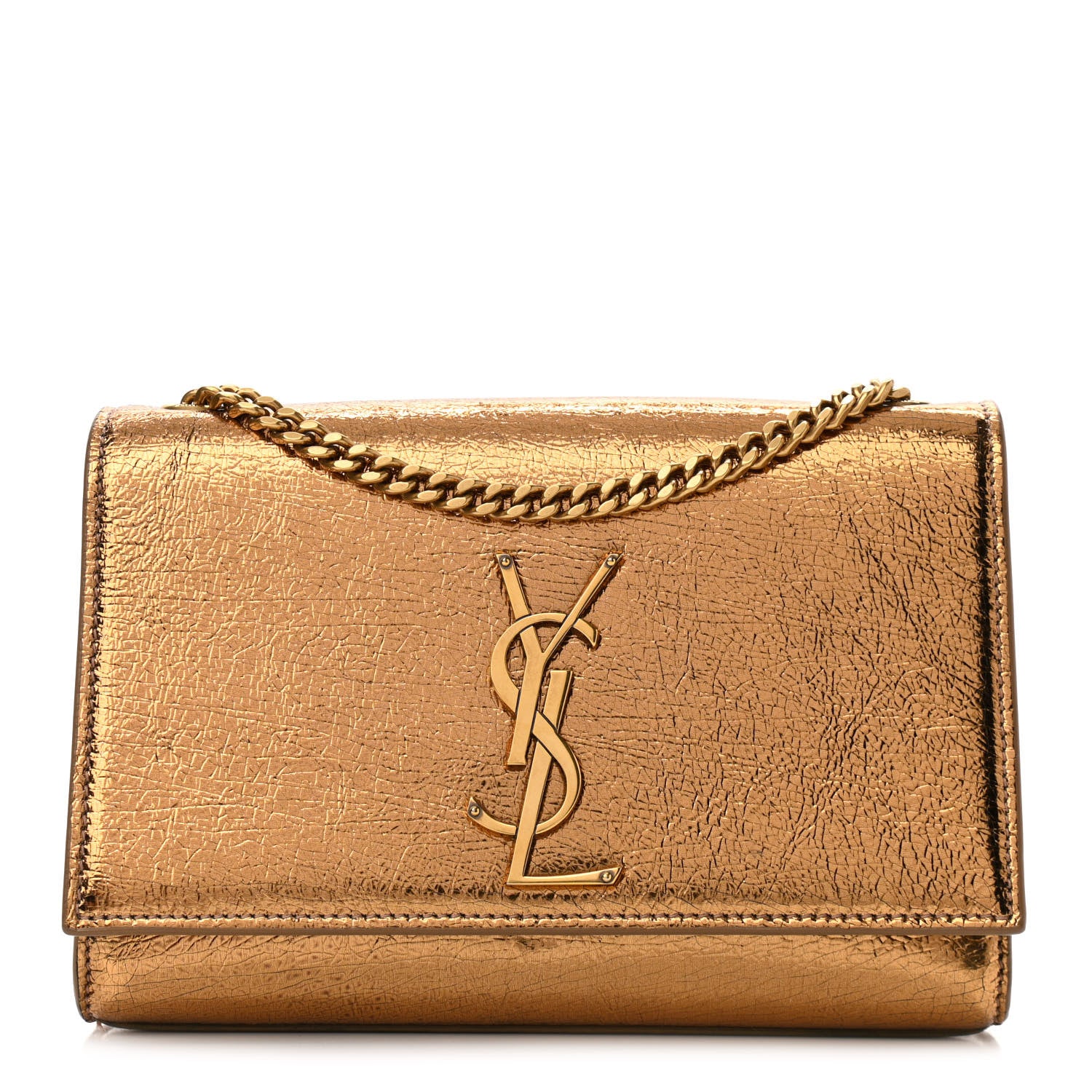 Saint Laurent Metallic Calfskin Small Classic Monogram Kate Satchel Bronze 1 of 10