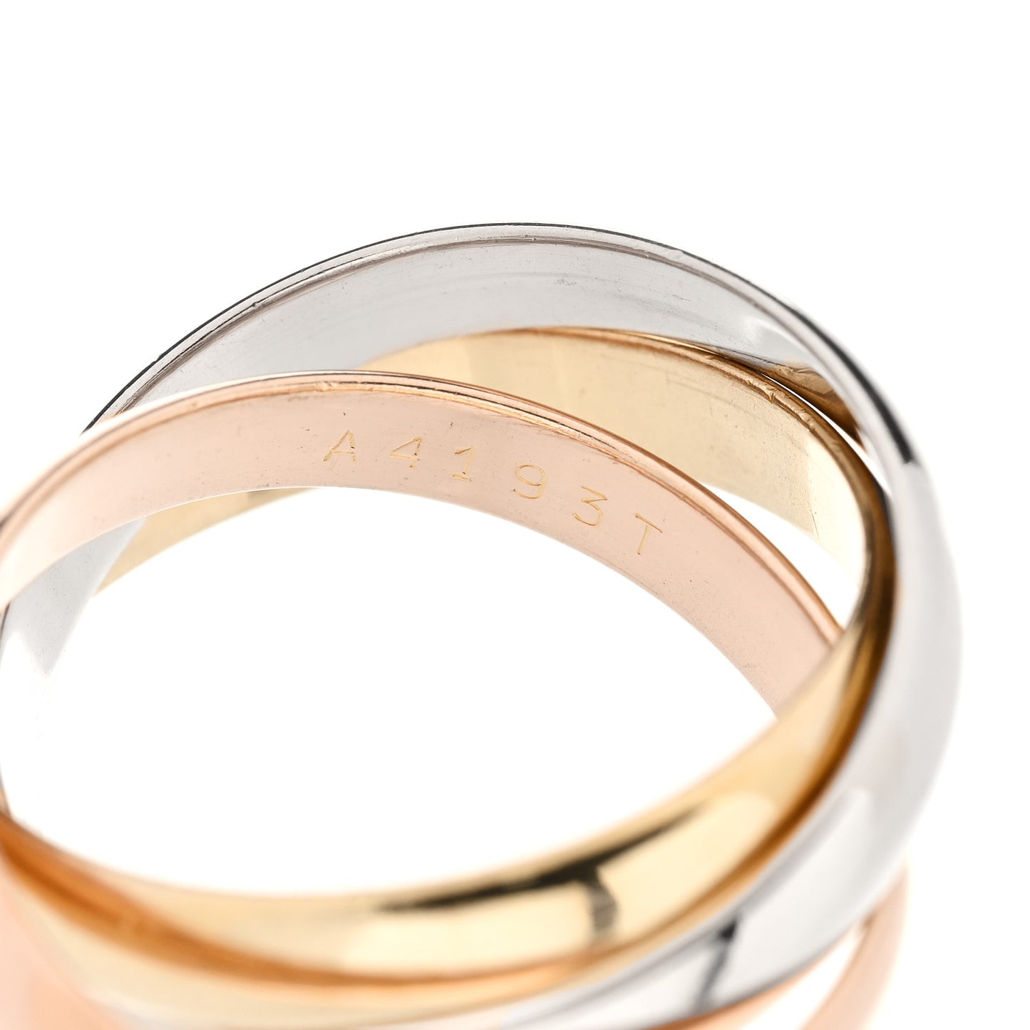 18K Pink Yellow White Gold Classic Les Must De Cartier Trinity Ring  54 7