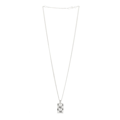 Gucci Sterling Silver GucciGhost Hamlet Skull Dog Tag Pendant Necklace 3 of 5