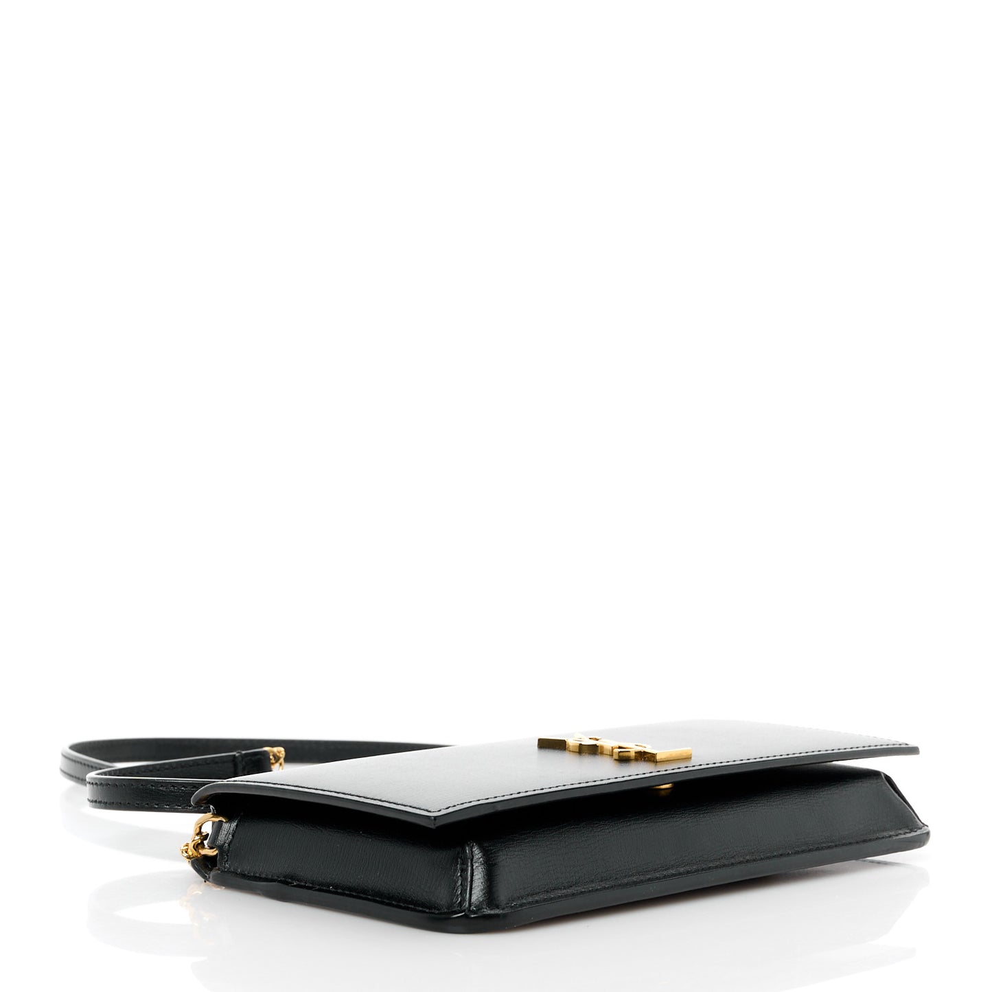 Grained Calfskin Monogram Phone Holder Crossbody Black