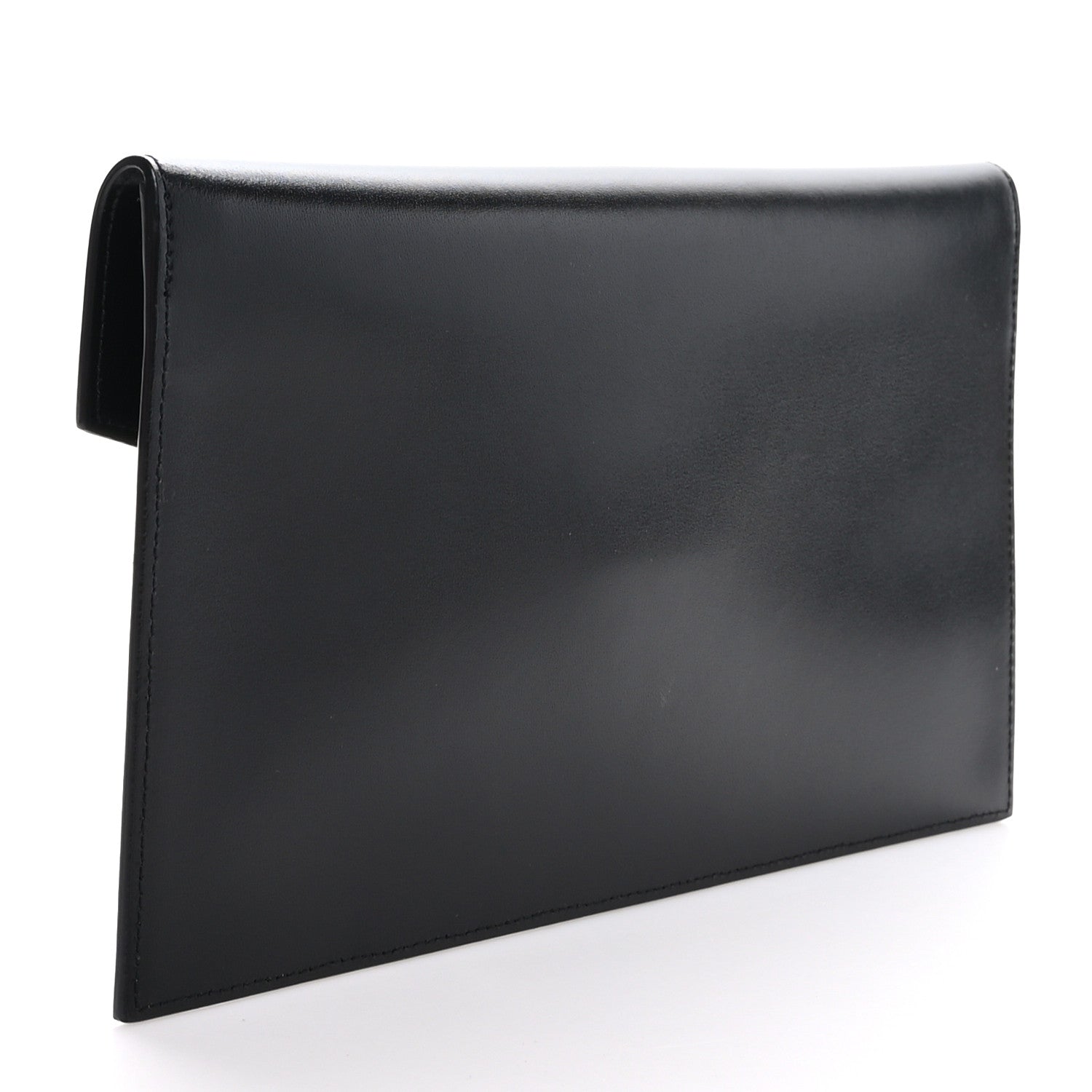 Saint Laurent Smooth Shiny Calfskin Monogram Uptown Pouch Black 3 of 7
