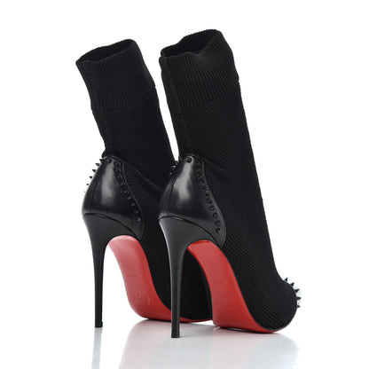 Christian Louboutin Shiny Nappa Maille Tricot Dovi Dova 100 Ankle Boots 36.5 Black 4 of 10