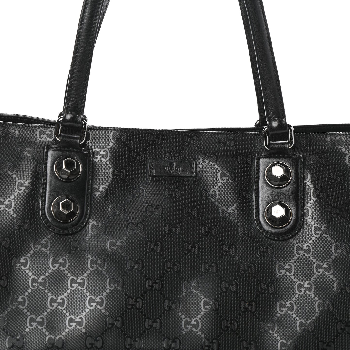Imprime Monogram Medium Studded Tote Black