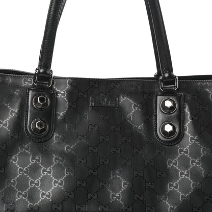 Gucci Imprime Monogram Medium Studded Tote Black 7 of 9