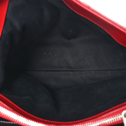 Saint Laurent Calfskin Y Quilted Monogram Medium Loulou Chain Satchel Lipstick Red 5 of 10
