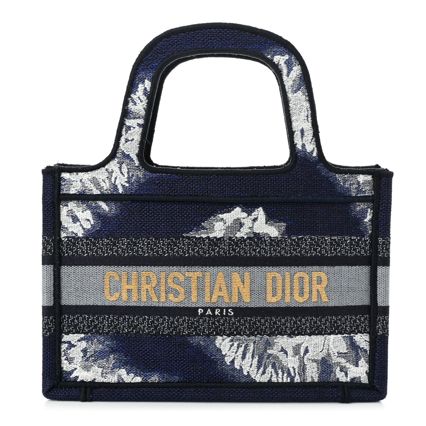 Canvas Embroidered Tie Dye Mini Book Tote Blue