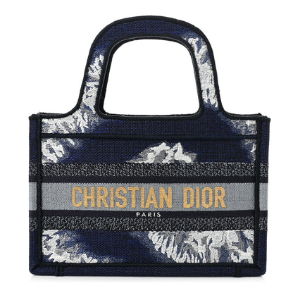 Christian Dior Canvas Embroidered Tie Dye Mini Book Tote Blue 1 of 11