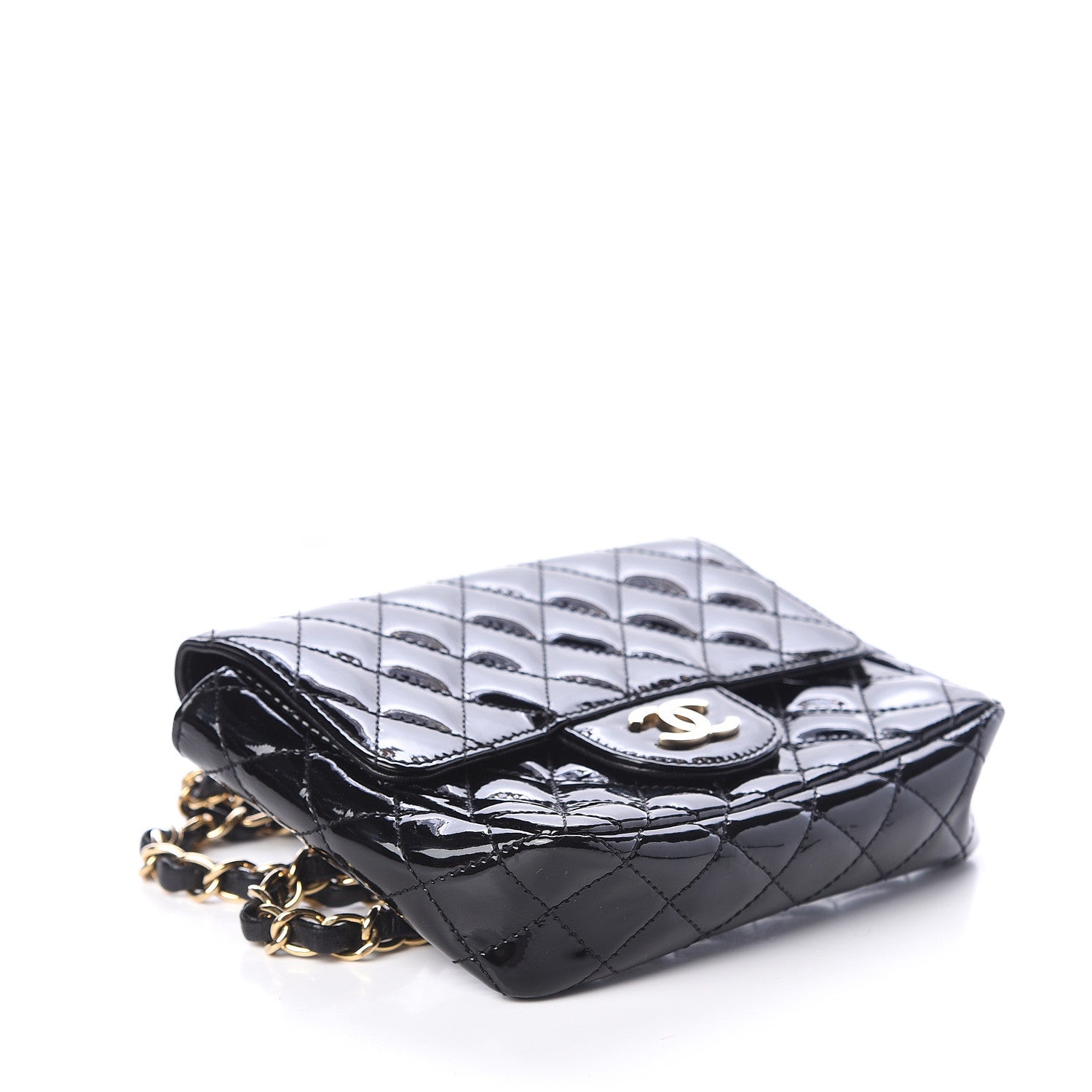 Chanel Patent Calfskin Quilted Mini Square Flap Black 3 of 8