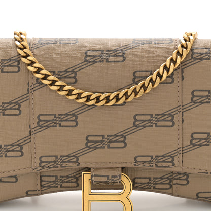 Balenciaga Coated Canvas BB Monogram Hourglass Chain Bag Beige Brown 7 of 10