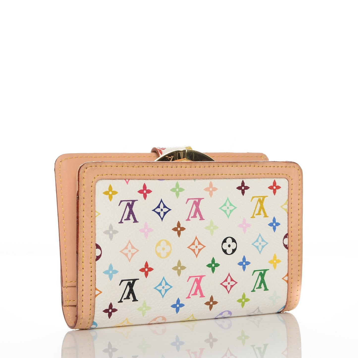 Monogram Multicolor French Purse Wallet White