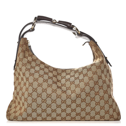 Gucci Monogram Medium Horsebit Chain Hobo Dark Brown 1 of 7