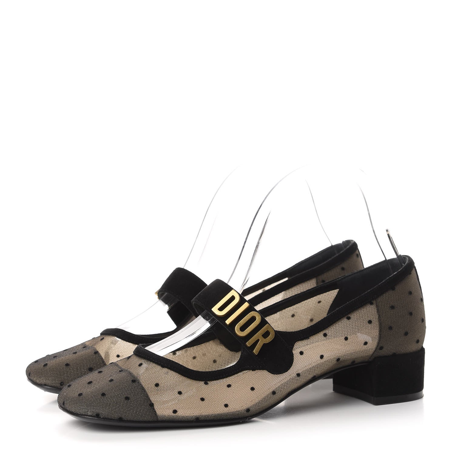 Christian Dior Mesh Plumetis Suede Baby-D Ballet Pumps 39 Black 3 of 8