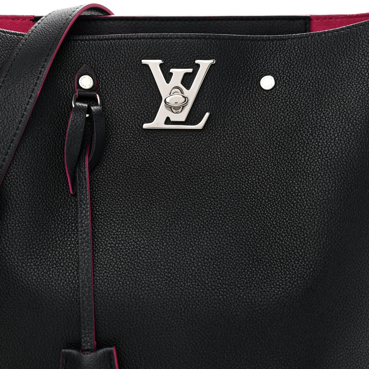 Calfskin Lockme Bucket Black
