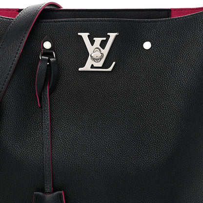 Louis Vuitton Calfskin Lockme Bucket Black 6 of 13