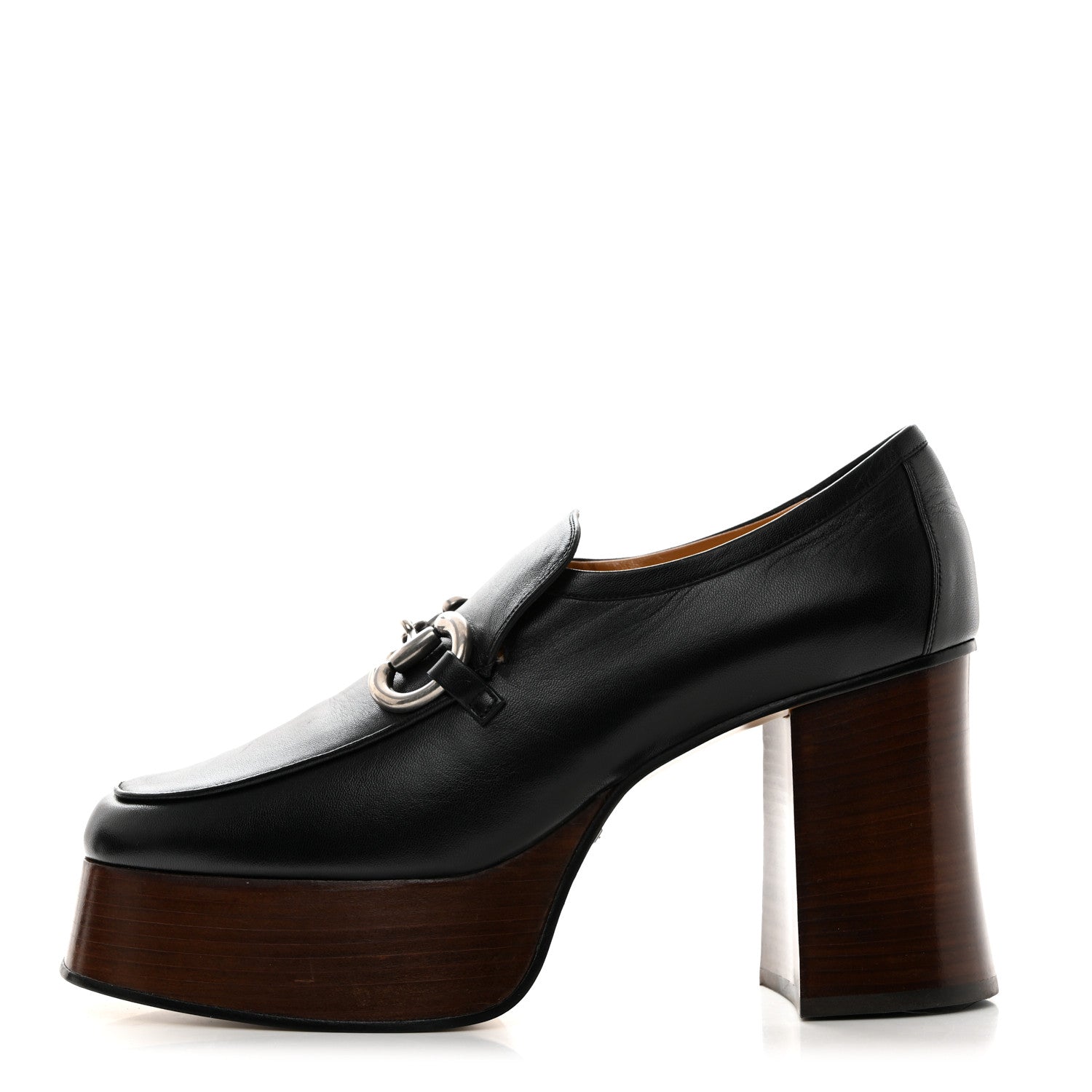 Gucci Malaga Kid Horsebit Platform Loafers 40 Black 1 of 9