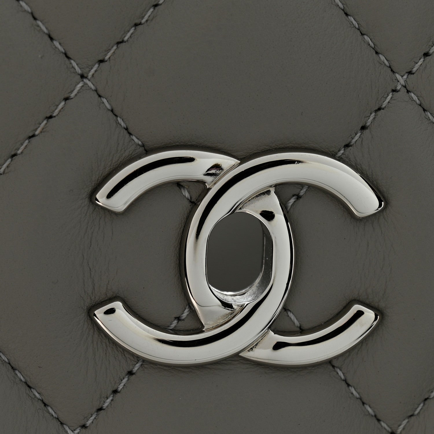Chanel Calfskin Quilted Large Classic Shopping Tote Grey 12 of 12