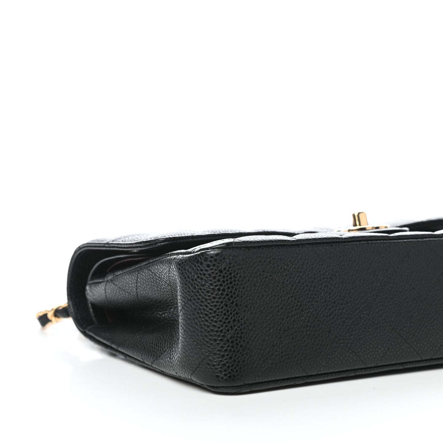 Caviar Quilted Medium Double Flap Black