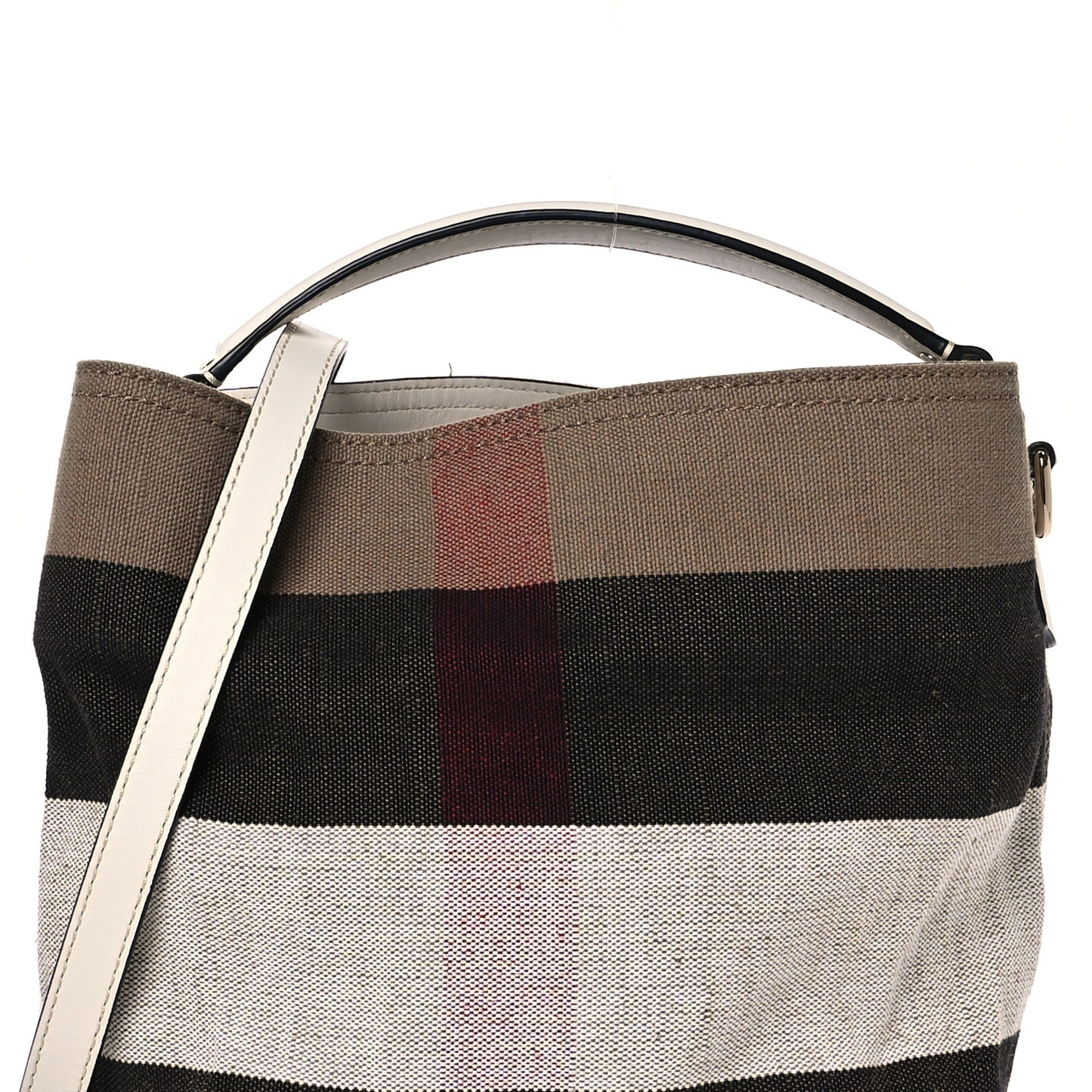 Canvas Mega Check Medium Susanna Hobo White
