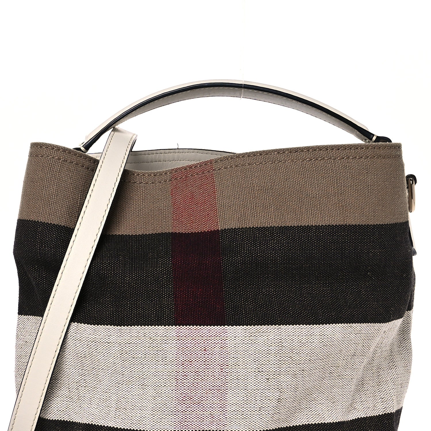 Burberry Canvas Mega Check Medium Susanna Hobo White 8 of 12