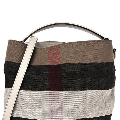 Burberry Canvas Mega Check Medium Susanna Hobo White 8 of 12