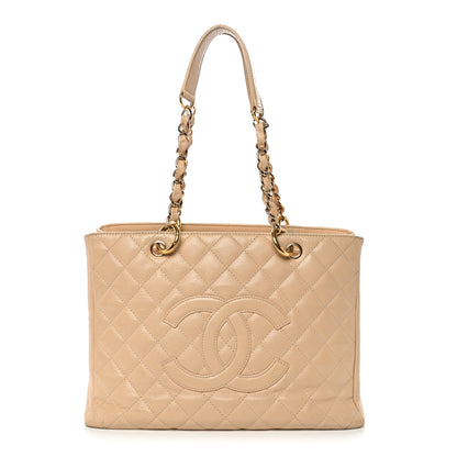 Chanel Caviar Quilted Grand Shopping Tote GST Beige 1 of 15