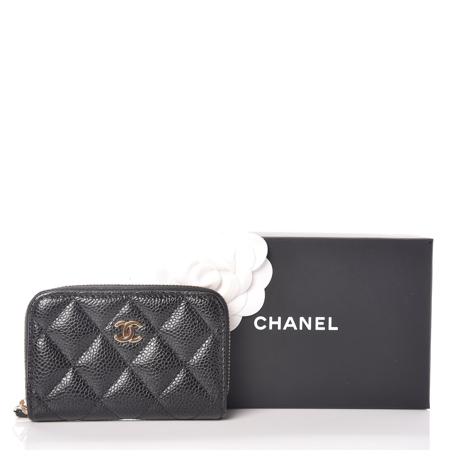 Chanel Caviar Quilted Zip Coin Purse Black 8 of 8
