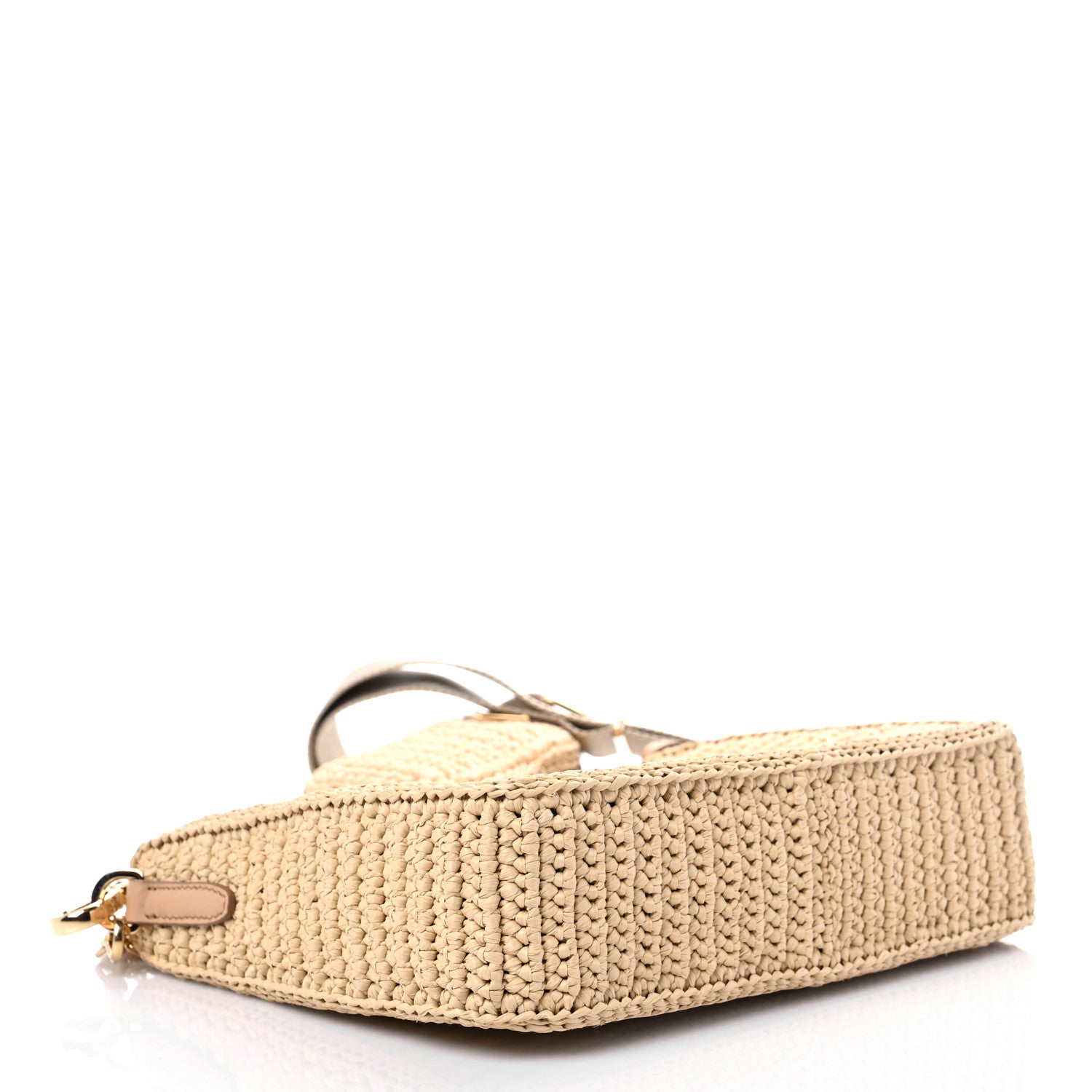Prada Yarn Raffia Effect Crochet Re-Edition 2005 Shoulder Bag Naturale 4 of 8