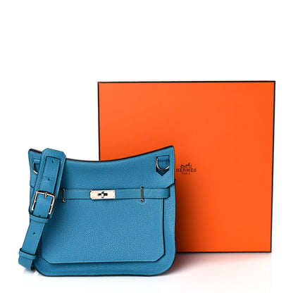 Hermes Taurillon Clemence Jypsiere 28 Turquoise 10 of 10