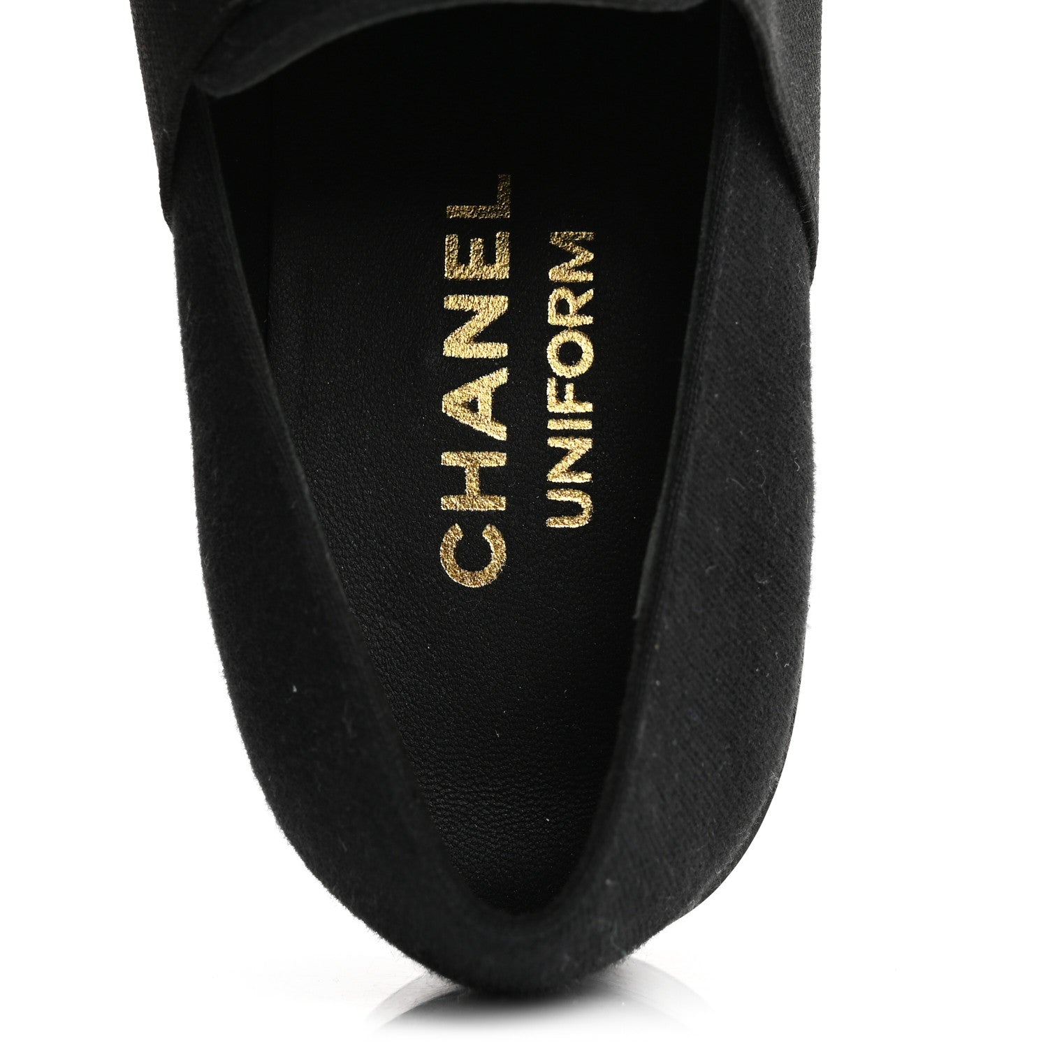 Chanel Calfskin Elastic Lace Up Cap Toe CC Loafers 37 Black 7 of 9