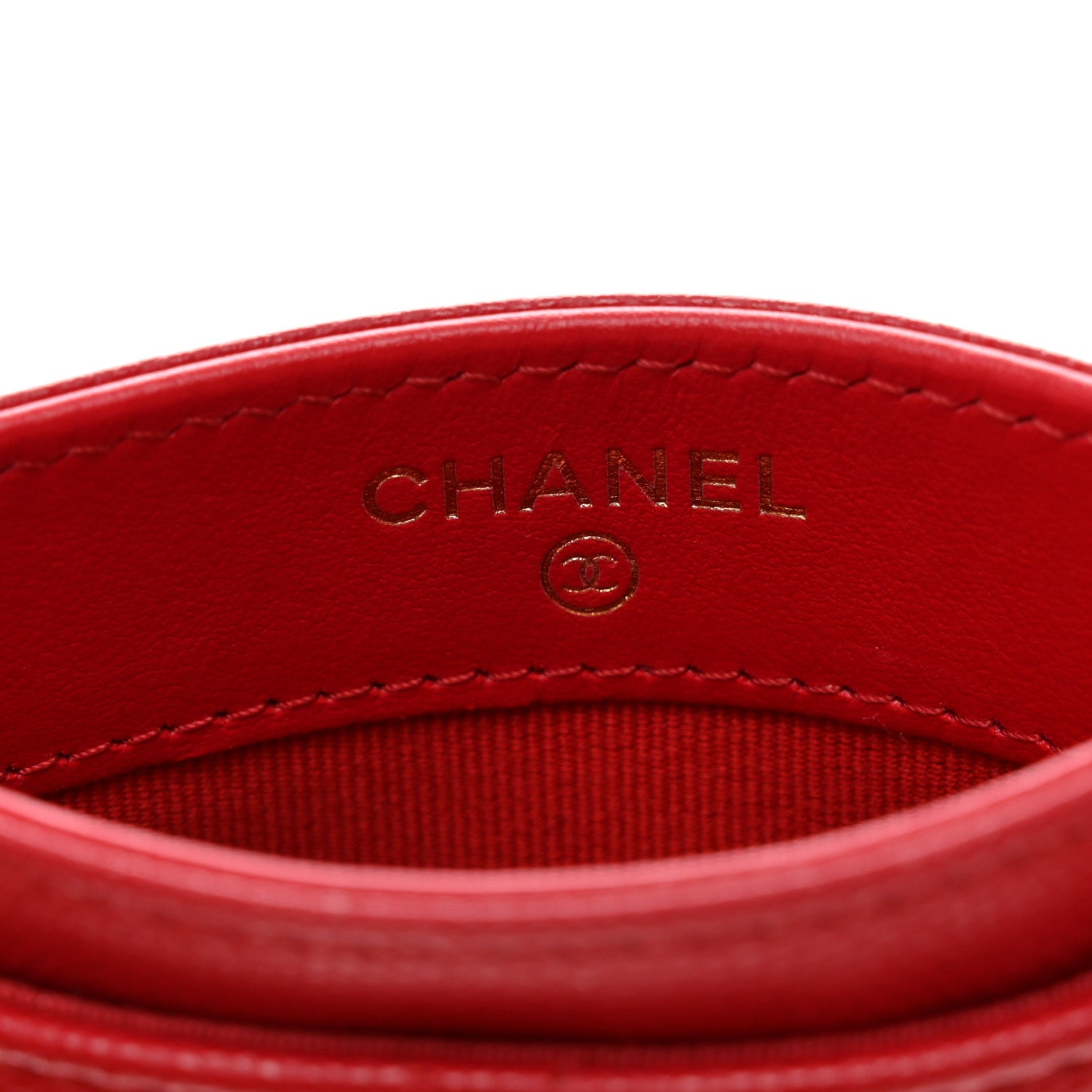 Chanel Caviar Quilted Crystal Enamel CC Card Holder Red 6 of 10