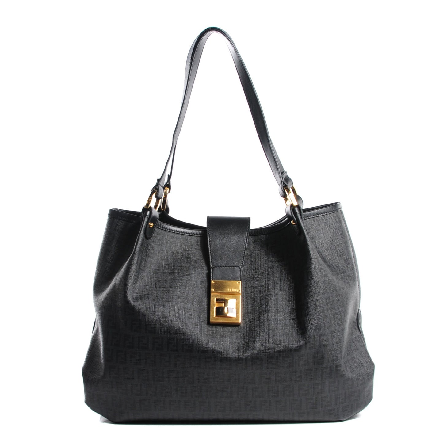 Zucchino Spalmati Vitello Medium Chiusura Tote Black