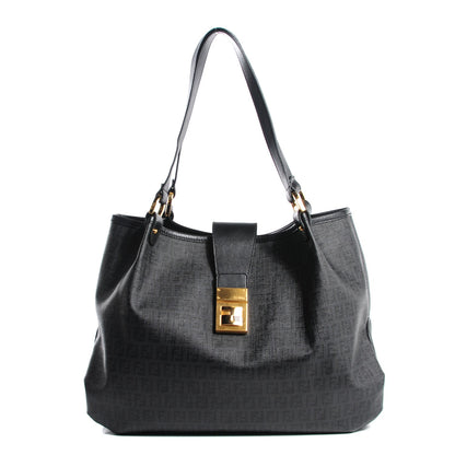 Fendi Zucchino Spalmati Vitello Medium Chiusura Tote Black 1 of 10