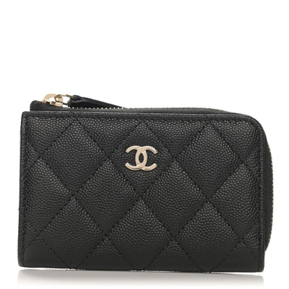 Chanel Caviar Quilted Zipped Key Holder Case Black 1 of 8