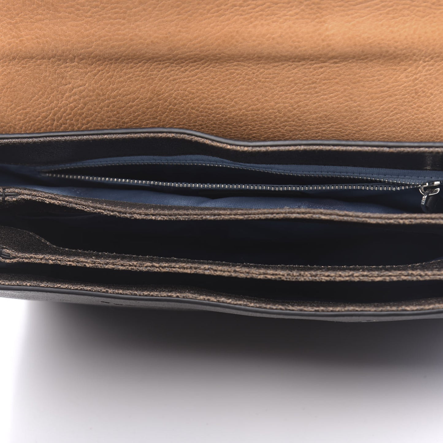 Laminated Calfskin Medium Sugar Flap Shoulder Bag Brown