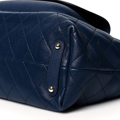 Chanel Sheepskin Caviar Quilted Large Shopping Tote Navy 10 of 11