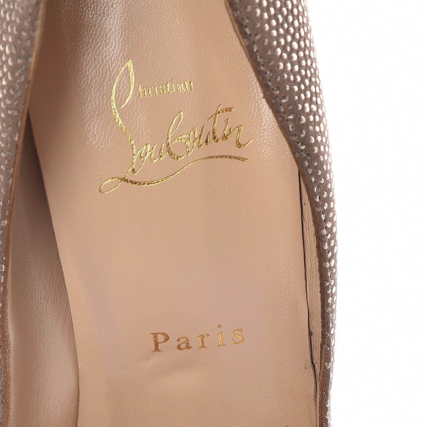 Christian Louboutin Metallic Suede Lady Peep 150 Pumps 41 Gold 8 of 21