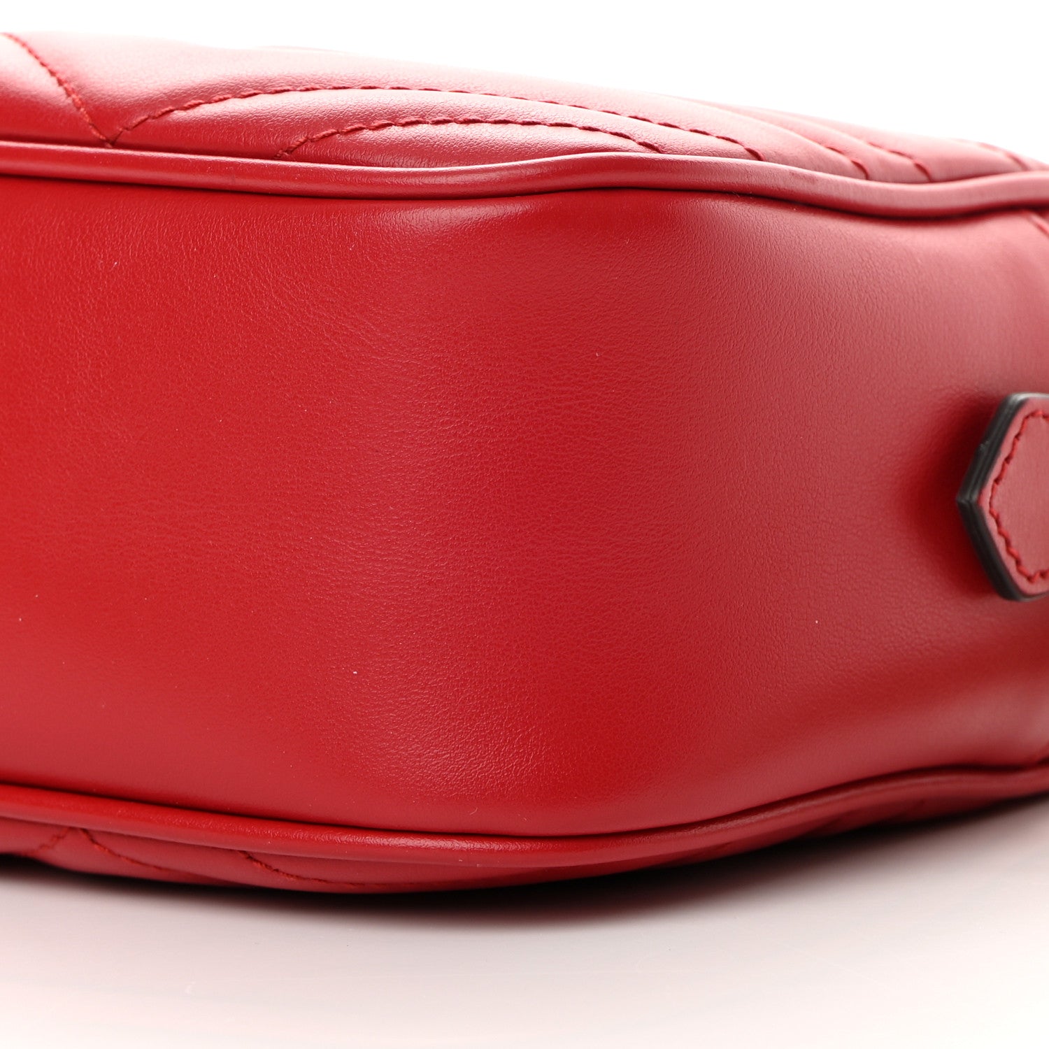 Gucci Calfskin Matelasse Small GG Marmont Chain Shoulder Bag Hibiscus Red 10 of 11