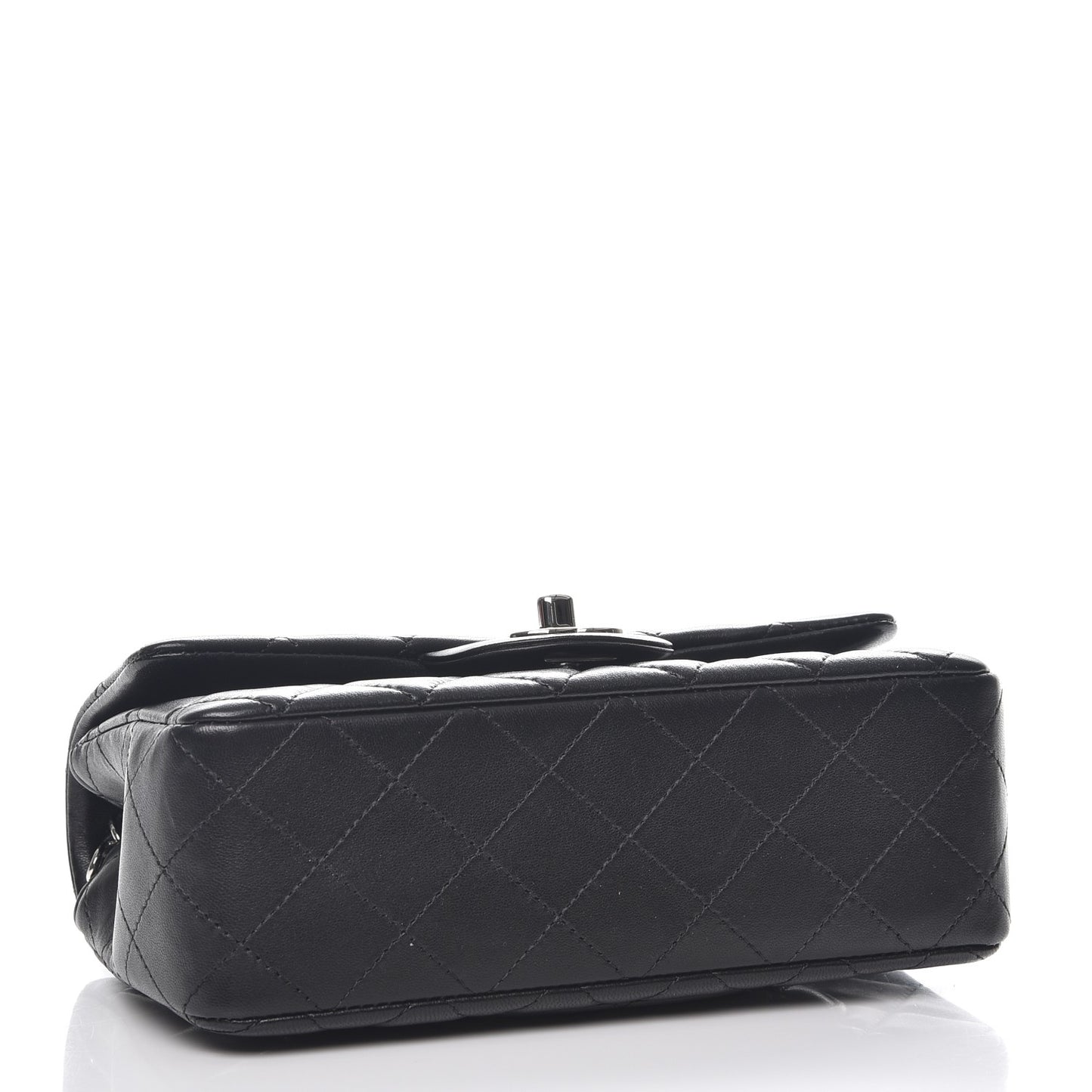 Lambskin Quilted Mini Rectangular Flap Black