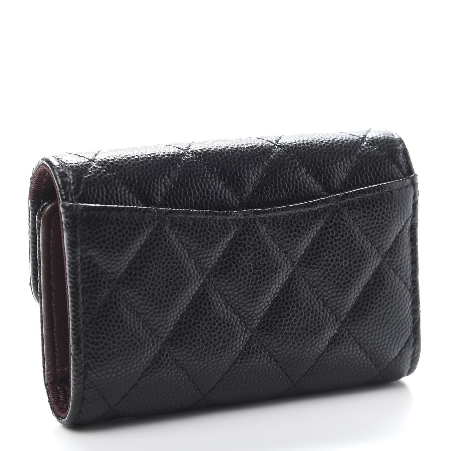 Caviar Quilted Classic 4 Key Holder Wallet Black