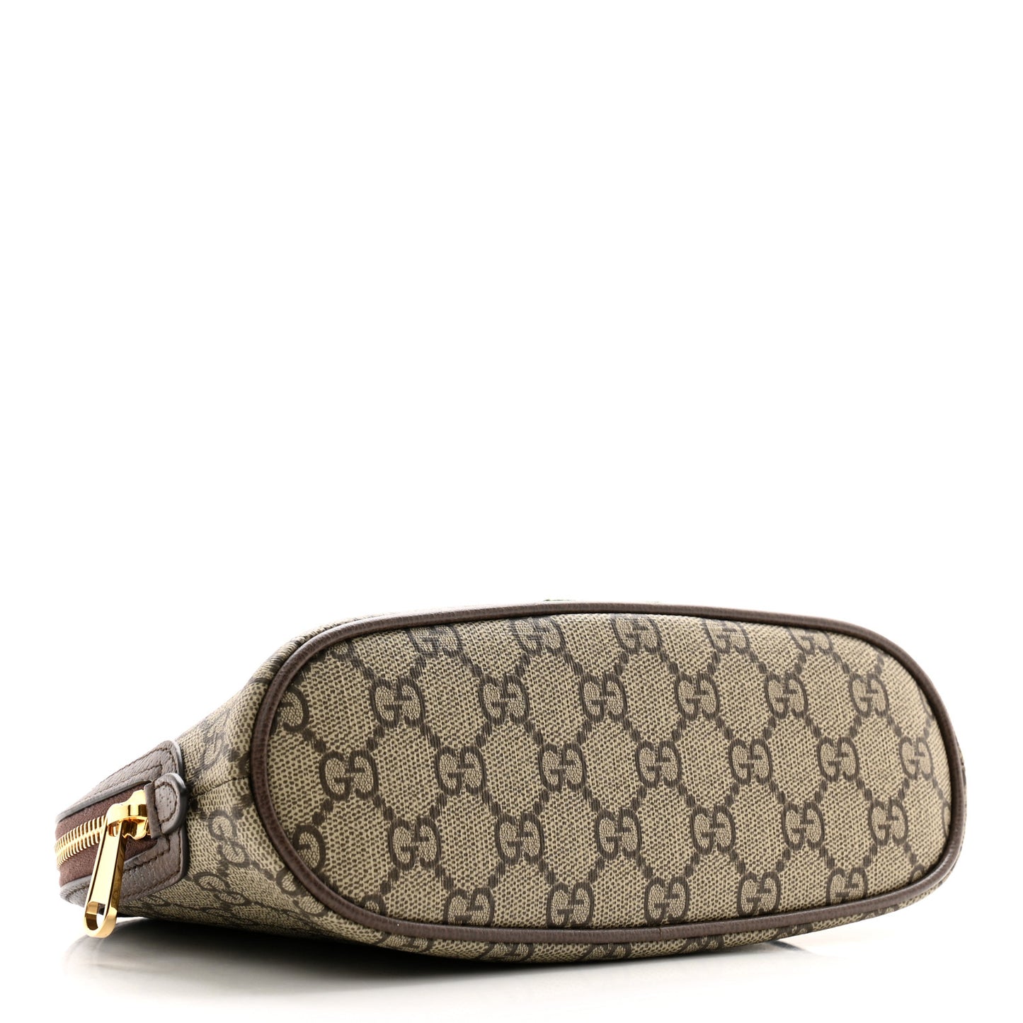 GG Supreme Monogram Textured Calfskin Web Large Ophidia Cosmetic Case Beige Ebony New Acero