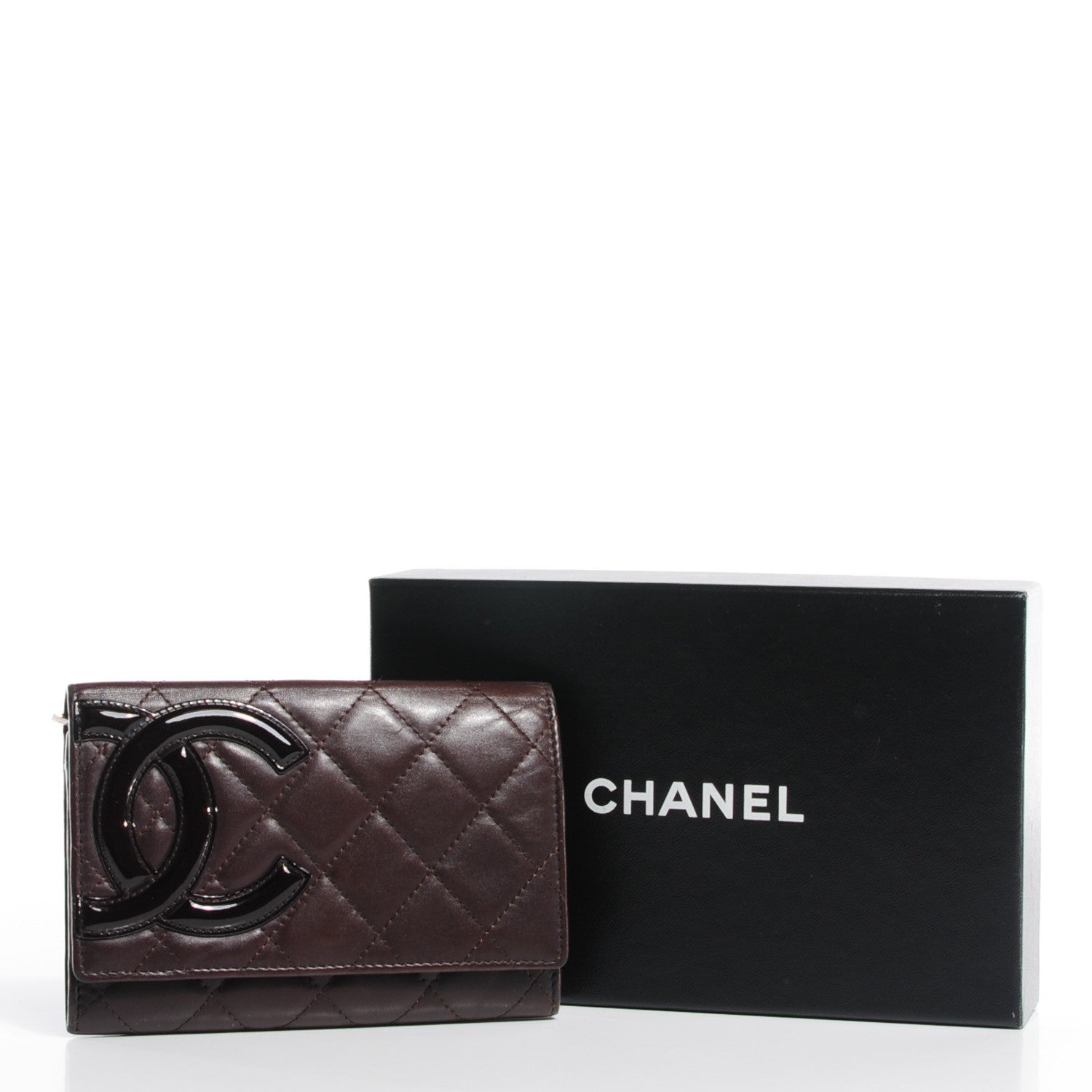 Chanel Calfskin Quilted Cambon Quilted Flap Wallet Dark Brown 8 of 8