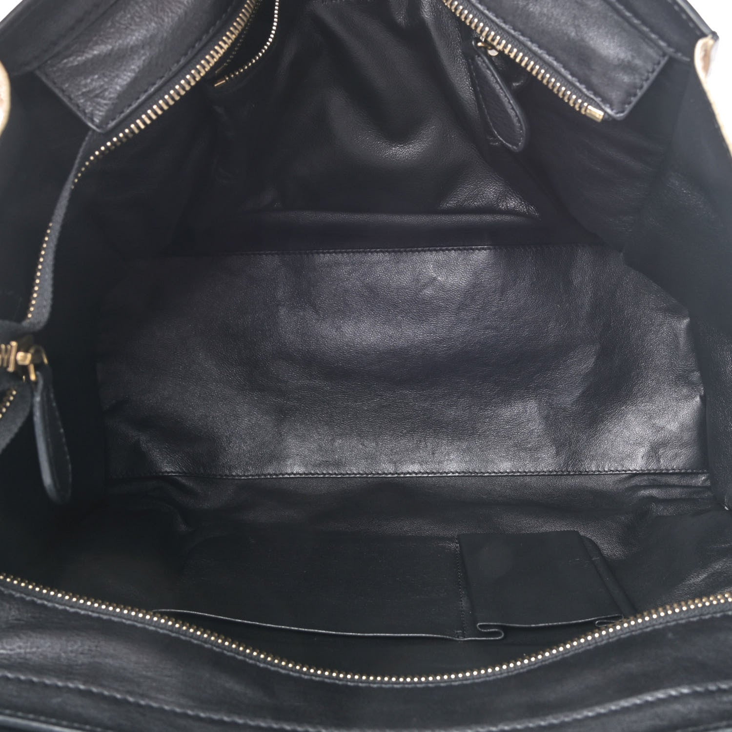 Celine Calfskin Linen Tri-Color Luggage Beige 4 of 10