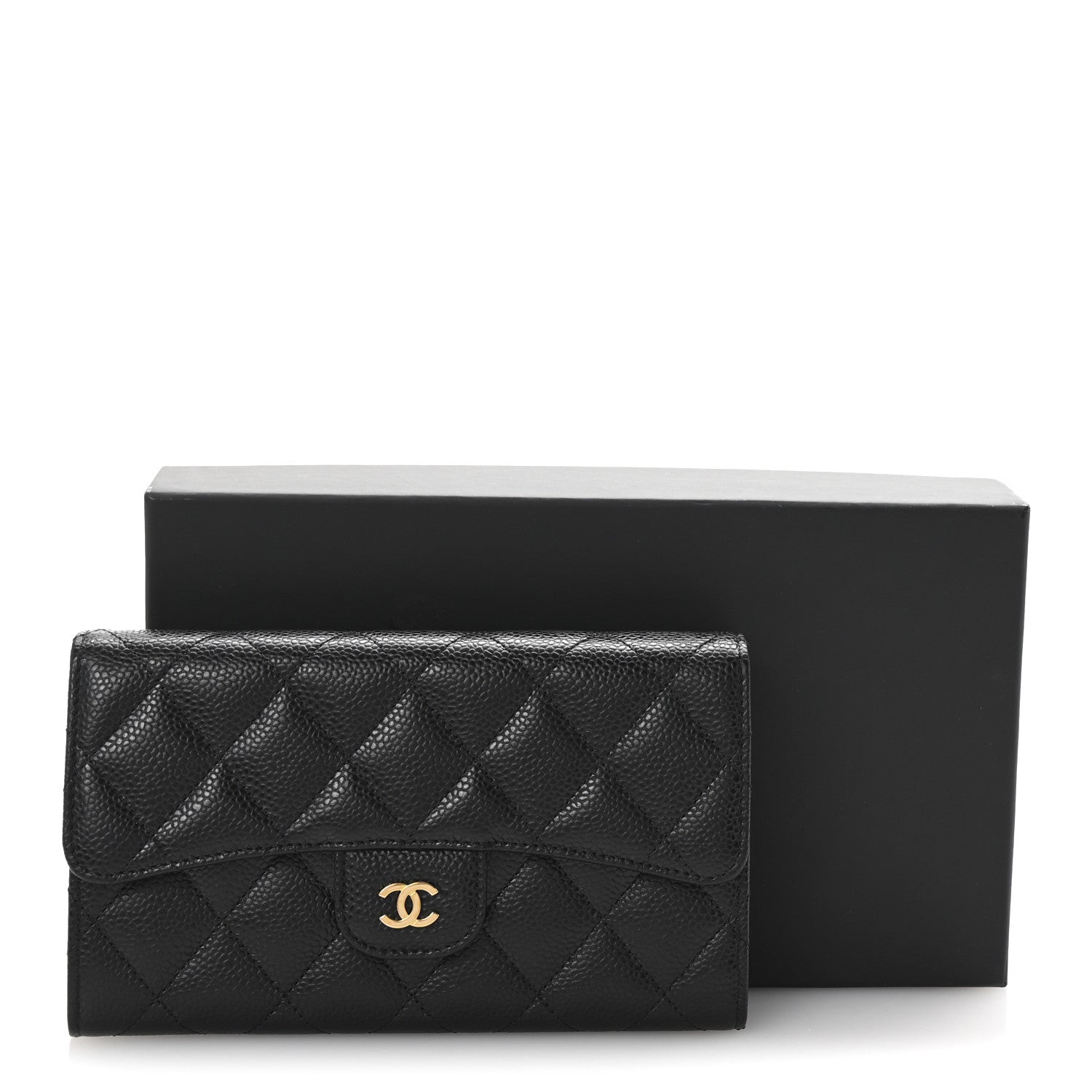 Chanel Caviar Quilted Large Flap Wallet Black 9 of 9