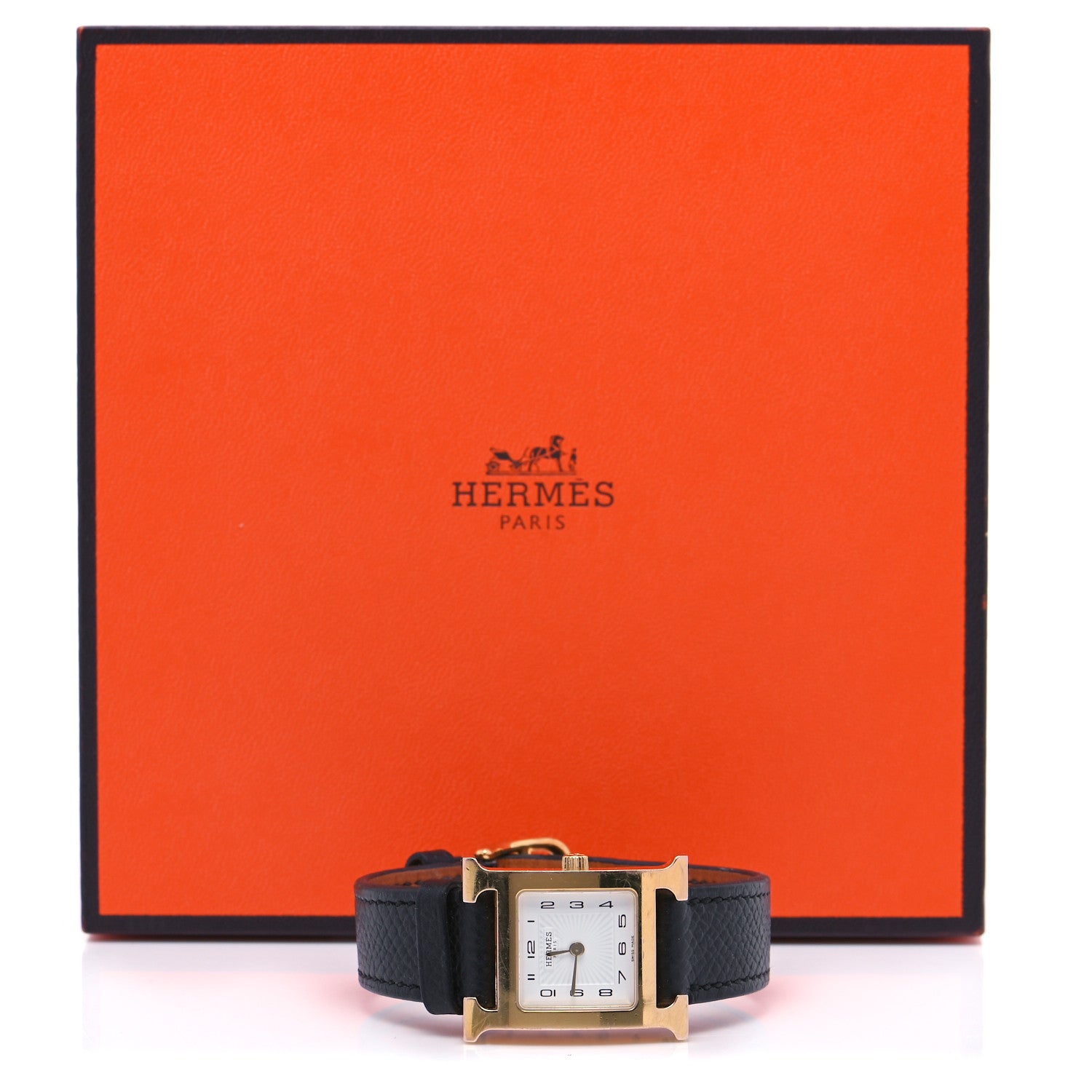 Hermes Stainless Steel Epsom 21mm Heure H Hour Quartz Watch Noir 7 of 7