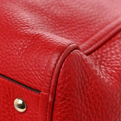 Gucci Pebbled Calfskin Medium Soho Shoulder Bag Red 11 of 13
