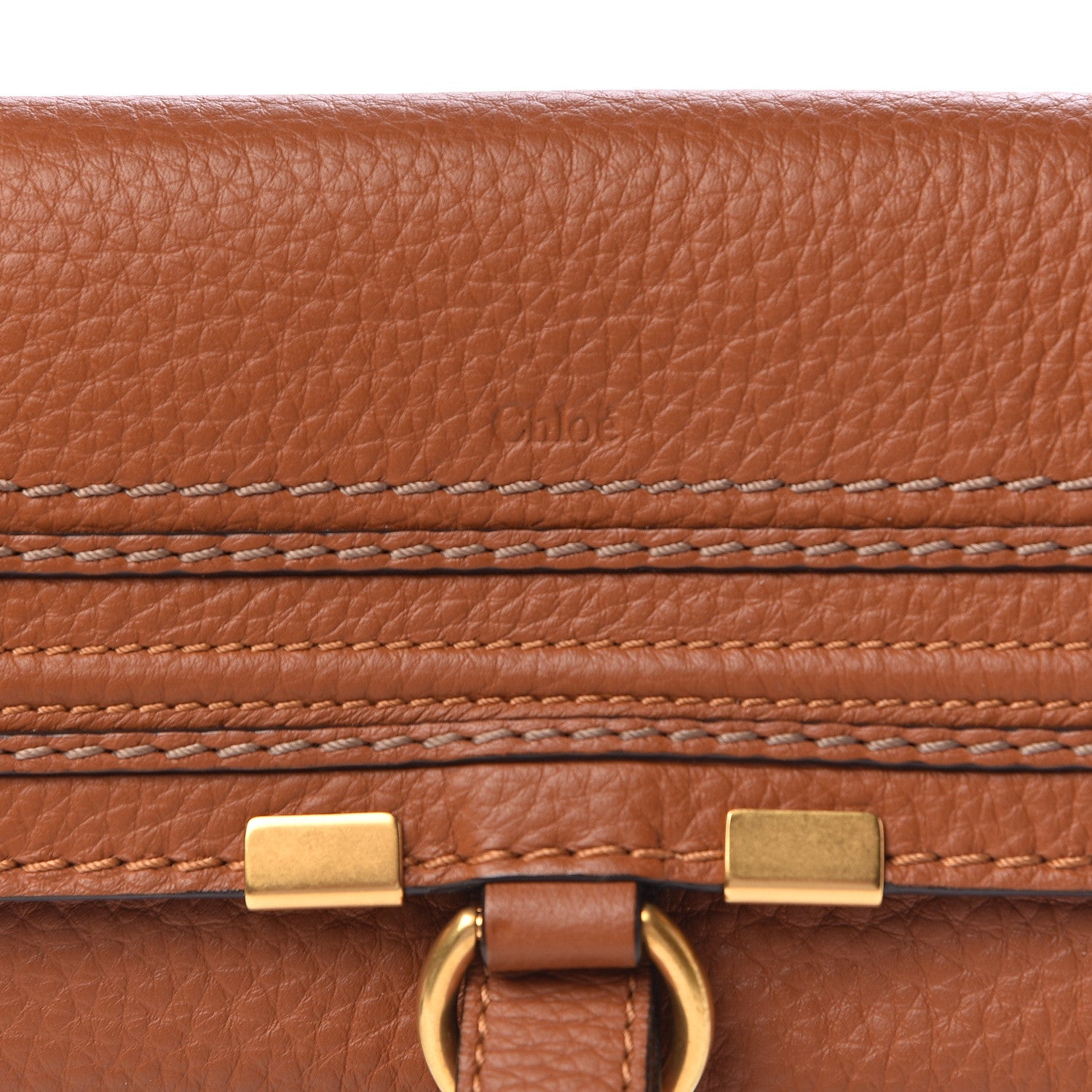 Chloe Calfskin Marcie Continental Flap Wallet Tan 9 of 9