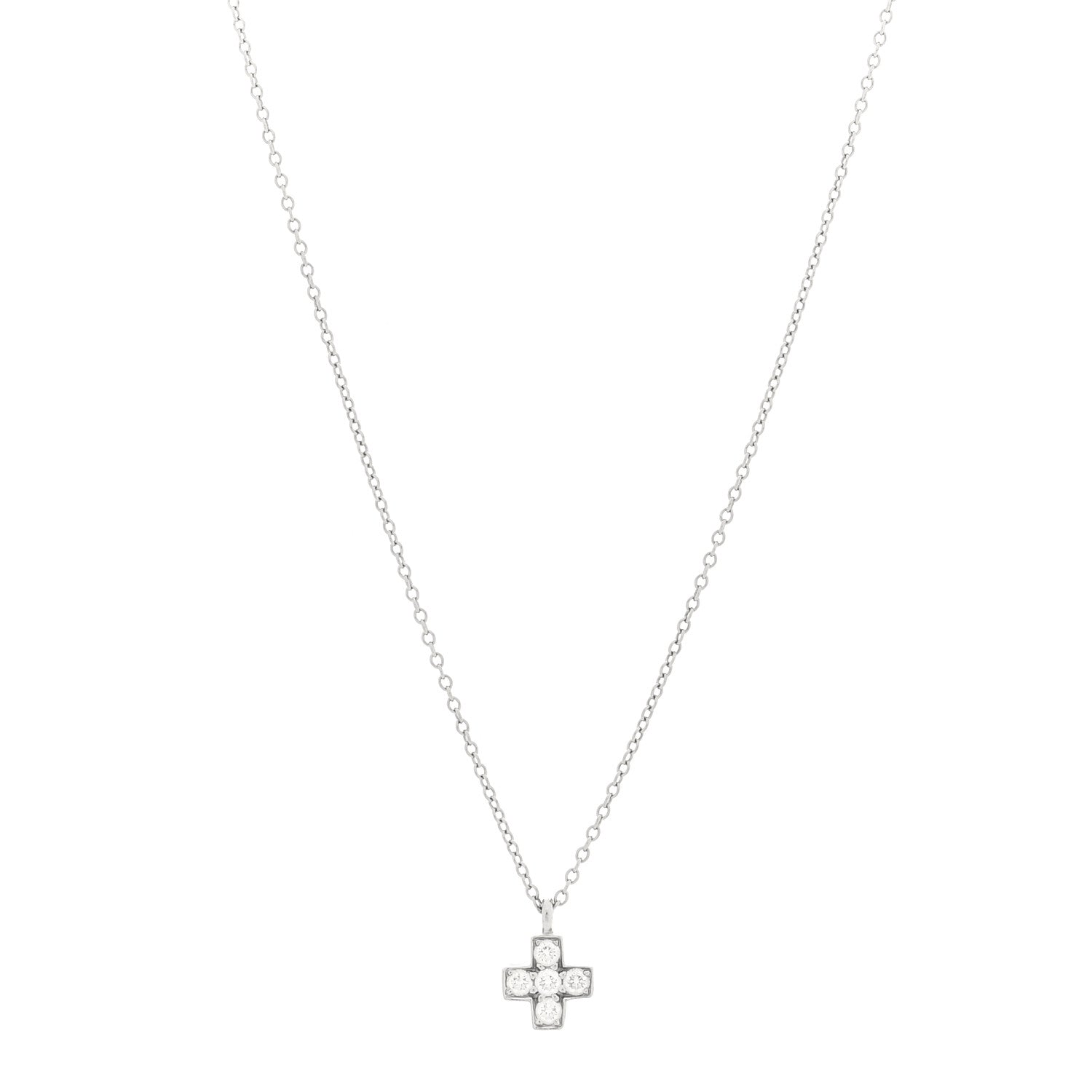 Tiffany Platinum Diamond Cruciform Cross Pendant Necklace 1 of 4