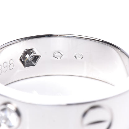 Cartier 18K White Gold 3 Diamond 5.5mm LOVE Ring 51 5.75 8 of 8