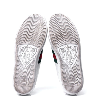 Gucci Calfskin Web GG Apple Embroidered Womens Ace Sneakers 37 White 5 of 6